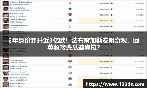 2年身价暴升近3亿欧！法布雷加斯发明奇观，回英超接班瓜迪奥拉？